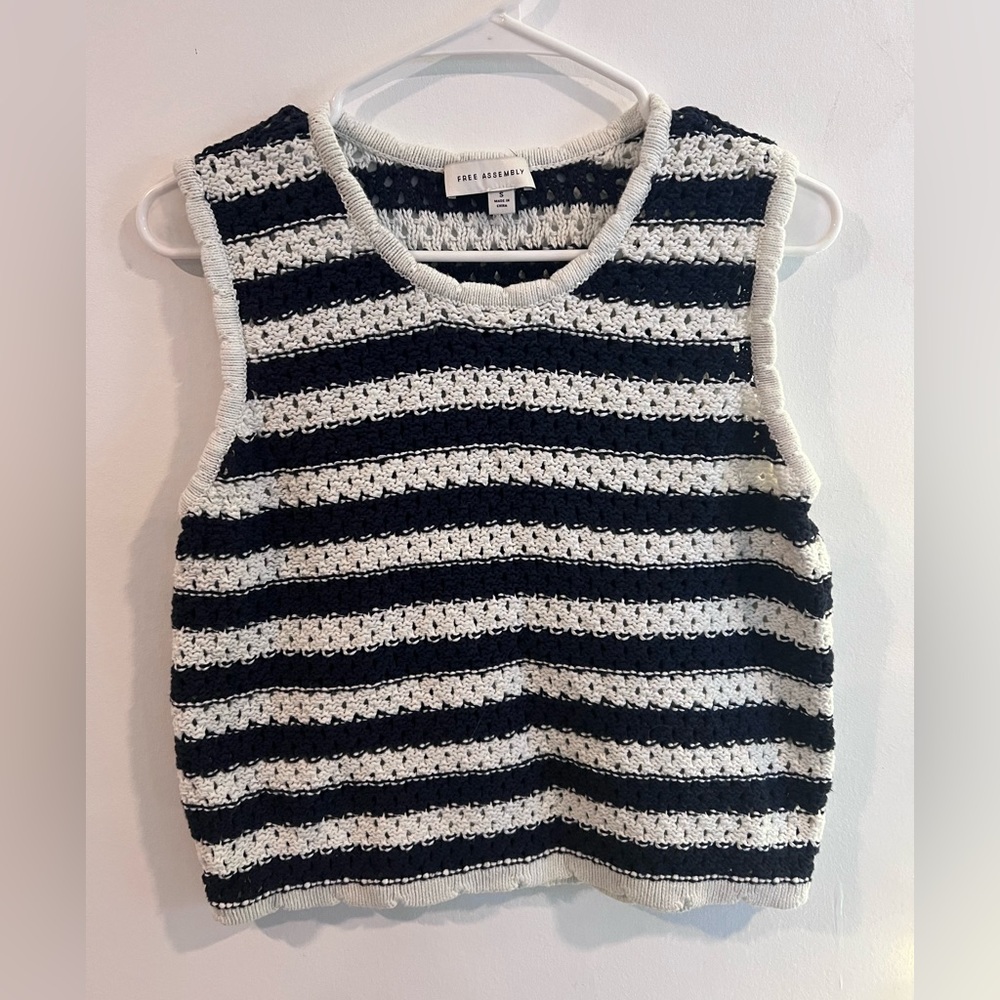 Striped Knit Sleeveless Top